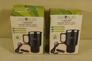 2 Brentwood GeoJug Heated Travel Mugs
