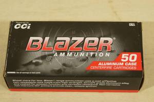50 CCI Blazer .40 S&W 165 Gr FMJ Aluminum Case Ammo