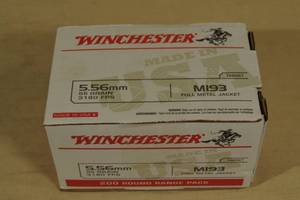 200 Winchester 5.56mm 55 Gr M193 FMJ Ammo