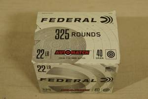 325 Federal Automatch .22 LR 40 Gr Ammo