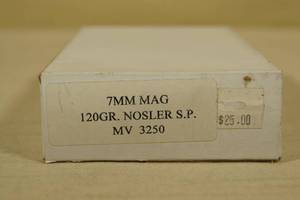 20 Custom Load 7mm Mag 120 Gr Nosler SP Ammo