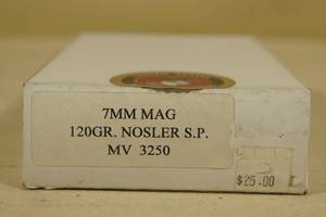 20 Custom Load 7mm Mag 120 Gr Nosler SP Ammo