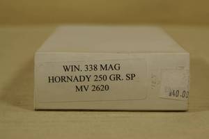 20 Custom Load .338 Win Mag 250 Gr Hornady SP Ammo