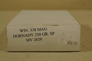 20 Custom Load .338 Win Mag 250 Gr Hornady SP Ammo