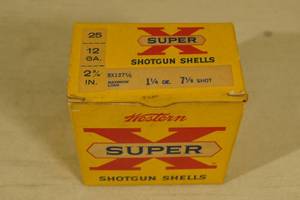 7 Western Super-X 12 Ga 2-34 7-12 Shot Shotshells - Vintage Box
