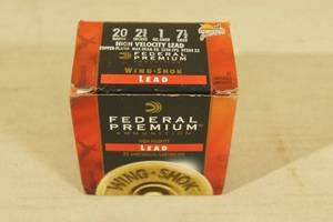 25 Federal Wing-Shok 20 Ga 2-34 7-12 Shot Shotshells