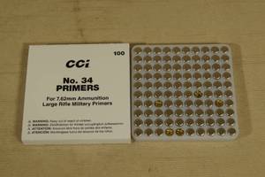 100 CCI No 34 7.62mm Large Military Primers