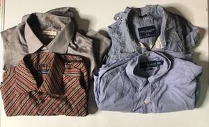 lot 27 image: 4 Mens Designer Button Up Shirts (XL) Ralph Lauren, American Eagle, Ben Sherman & Joseph Abboud 