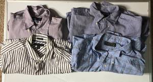 lot 28 image: 4 Mens Designer Button Up Shirts (L) Ralph Lauren Banana Republic