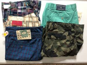 lot 21 image: 5 pairs of Summer Mens Designer Shorts -Sizes 36-40 BRAND NEW WTAGS Ralph Lauren and More