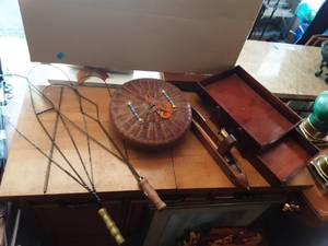 Sewing Basket, Rug Beaters, 2-Tier Tray, Loom Shuttle Sconce