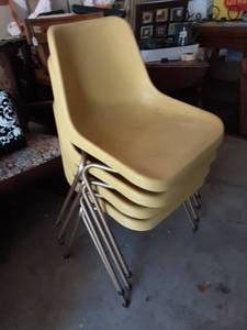 4-Plastic Stacking Chairs
