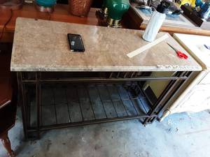 Stone Top Console Table 46x18x30