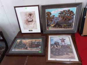 4-Pieces Of Cowboy & Western Prints
