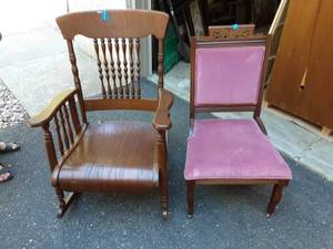 2-Wood Chairs,1-Rocker