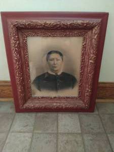 Vintage Framed Charcoal Drawing