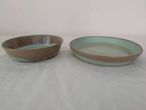 Frankoma Prairie Green Serving Dish And Bowl