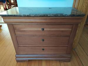 Marble Top Three Drawer Chest With Secret Drawer