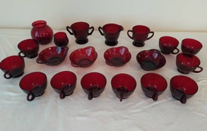 Ruby Red Cranberry Dishes