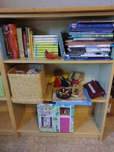 Lot of books and dolls