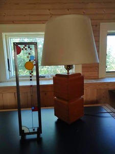 Frank Lloyd Wright stain glass piece
