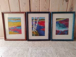 3 Piece collection of signed art