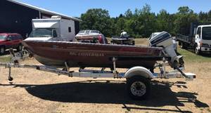 lot 2 image: 1983 Smoker Craft Big Fisherman 16 Boat w Trailer
