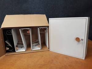 lot 308 image: Lot of 5 Binders and Lock Box - Box is about 18 x 18 x 7