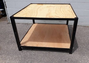lot 132 image: Steel and Wood Worktable - 48 x 40 x 30-12