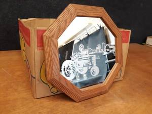 lot 156 image: Octagon Mirror w Etched Farmall Tractor - 13 Across