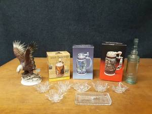 lot 166 image: Beer Steins, Eagle Statue and More