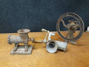 lot 198 image: Lot of (2) Meat Grinders and Other Grinder