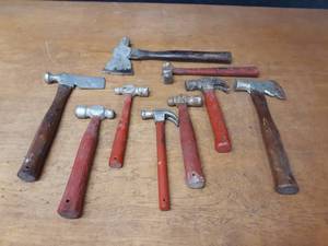 lot 199 image: Lot of Hammers, Ballpeen Hammers, Hatchets and More