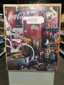 lot 187 image: Very Large Coca-Cola Puzzle Mounted to Wood - 44 x 36