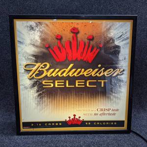 lot 27 image: Budweiser Select Lighted Sign