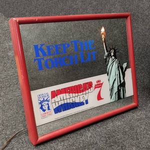 lot 59 image: Seagrams 7 Keep the Torch Lit Lighted Mirror Sign