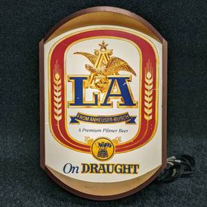 lot 62 image: LA Pilsner Beer by Anheuser-Busch Lighted Sign