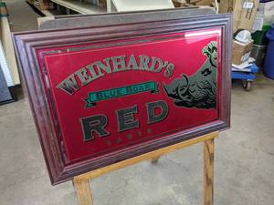 lot 68 image: Weinhards Blue Boar Red Lager Mirror Sign