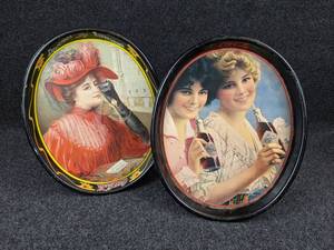 lot 236 image: Lot of (2) Oval Coca-Cola Trays
