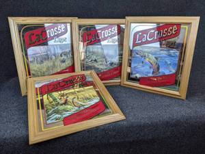 lot 6 image: Set of 4 LaCrosse Lager Collector Can Series Wildlife Mirrors