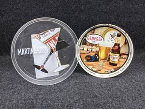 lot 98 image: Pair of Trays - Martini & Rossi Acrylic Tray and Genesee Beer