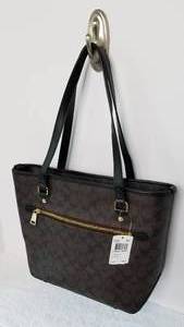 lot 3 image: Coach Signature Zip Top Tote
