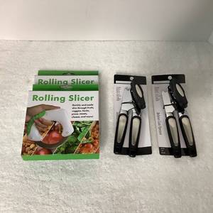 lot 60 image: 2 Can Openers and 2 Rolling Slicers