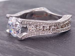 Designer MichaelM Signed Strada R302-2 2.00 Carat Diamond Engagement Ring in 18k White Gold $10,240 Retail Price