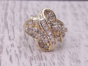 Custom Infinity Swirl 1.00 Carat Diamond Statement Ring in 14k Gold S&D ALERT