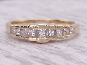 .35 Carat Princess Cut Diamond and 14k Gold Estate Ring Band