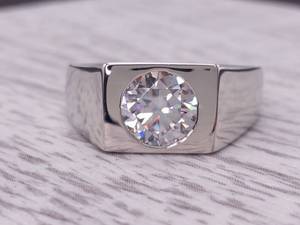 Bella Moi Engraved 3.79 Carat Moissanite Statement Ring