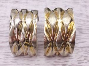 Solid Mid Century Modern Sterling Silver Clip On Earrings