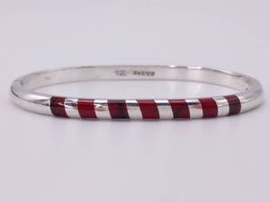 Striped Red Bloodstone Bangle Bracelet