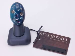 Signed Teal Acrylic Statement Ring With Multicolor Rhinestones